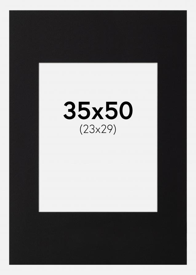 Artlink Passe-partout Zwart Standaard (Witte kern) 35x50 cm (23x29)