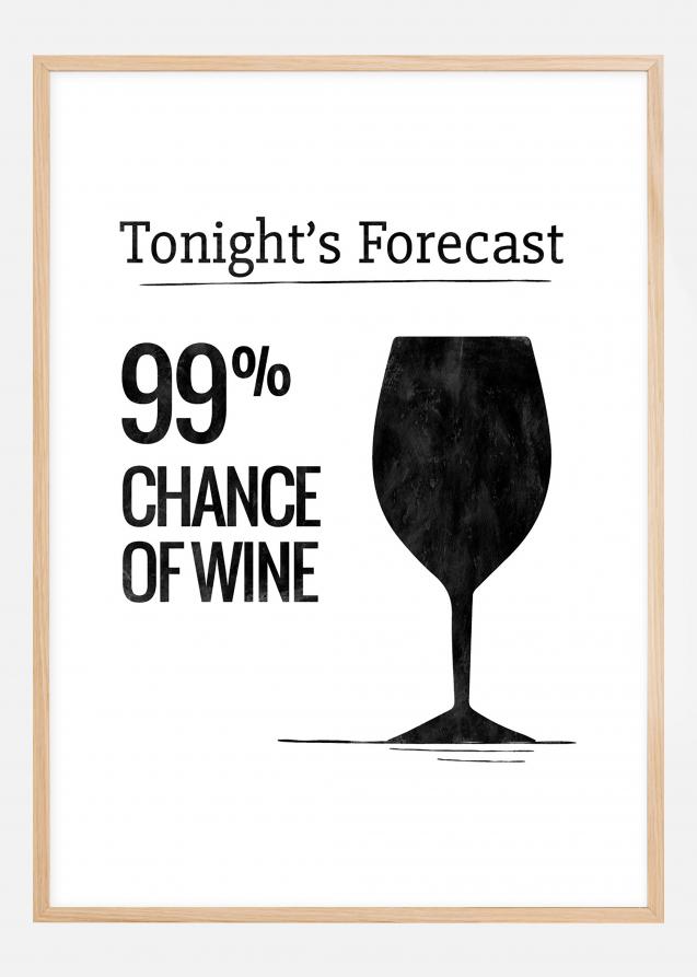 Bildverkstad Tonights Forecast 99% Chance of Wine Poster