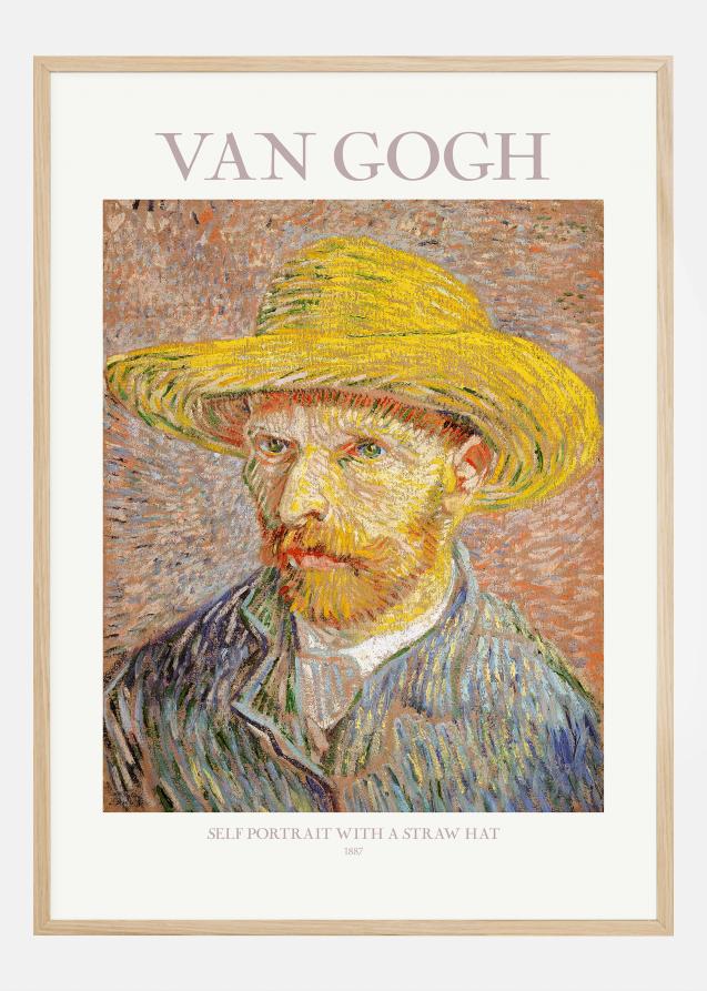 Bildverkstad VAN GOGH - Self Portrait With Straw Hat Poster