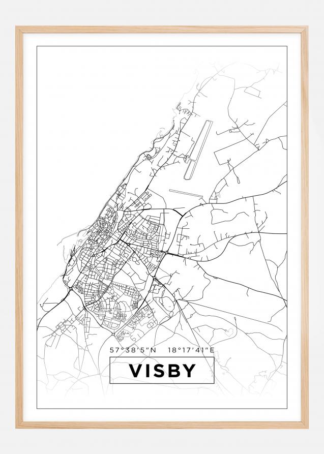 Bildverkstad Map - Visby - White Poster