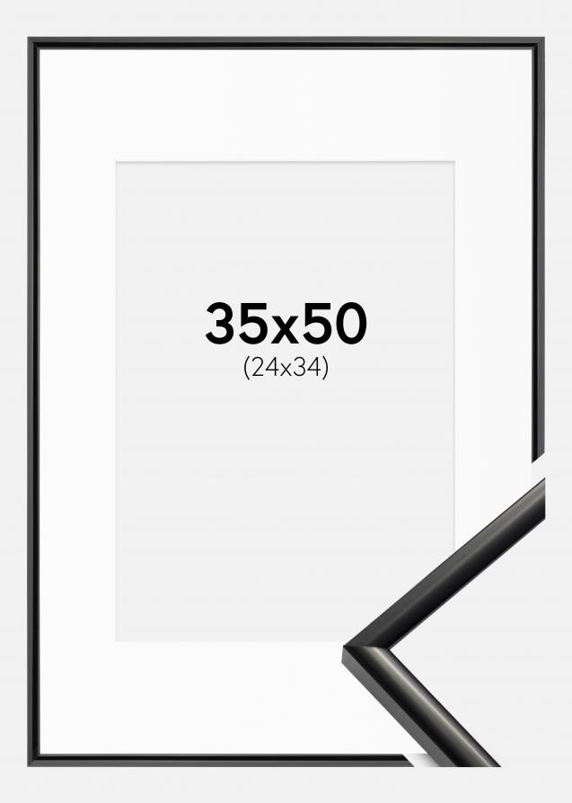 Ram med passepartou Kader New Lifestyle Zwart 35x50 cm - Passe-partout Wit 25x35 cm