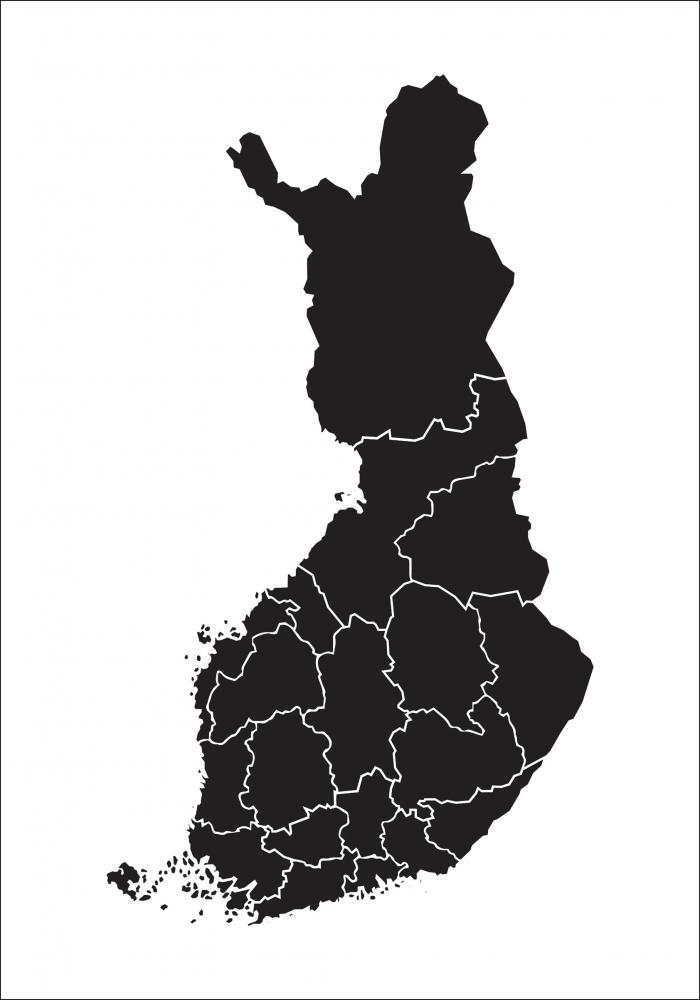 Bildverkstad Map - Finland - Black Poster