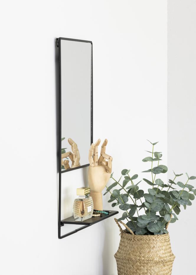 KAILA KAILA Spiegel met plankje - Zwart 31x60 cm