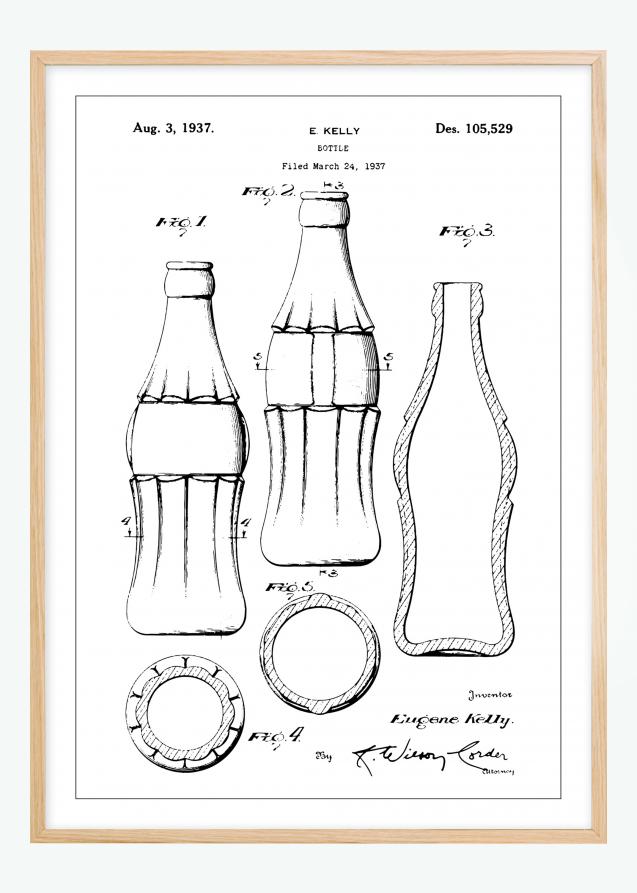 Bildverkstad Patenttekening - Coca Colafles Poster