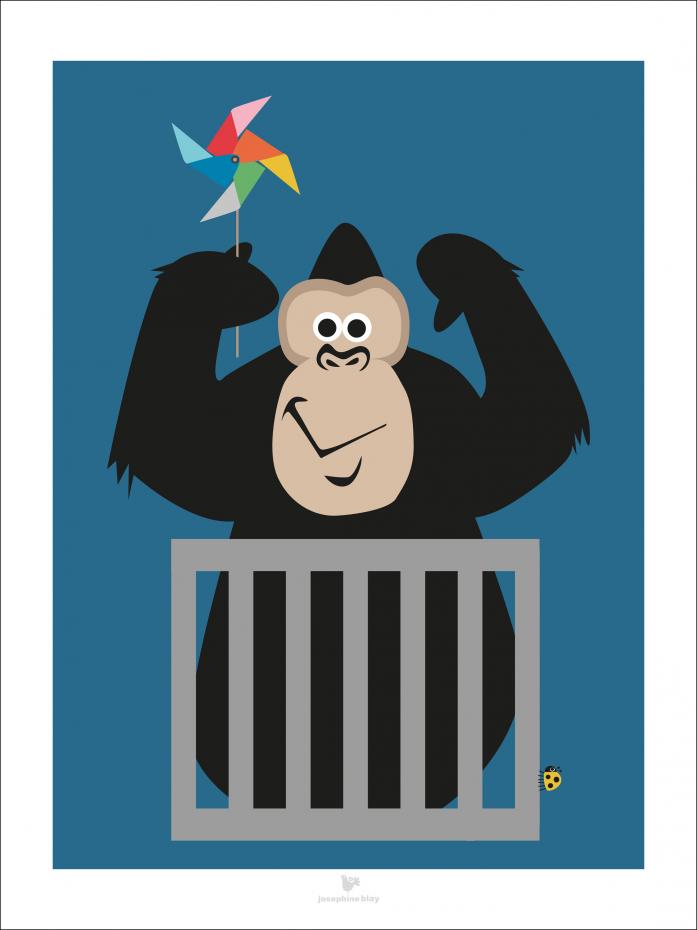 Bildverkstad Gorilla - Blue II Poster
