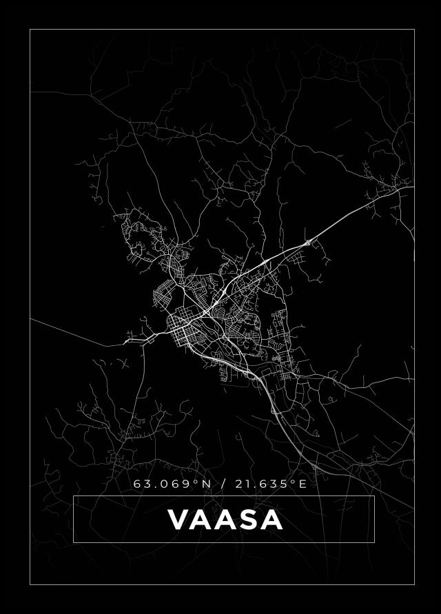 Bildverkstad Map - Vaasa - Black Poster