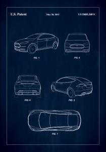 Bildverkstad Patent Print - Tesla - Blue Poster