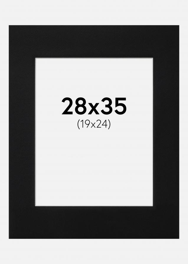 Artlink Passe-partout Zwart Standaard (Witte kern) 28x35 cm (19x24)