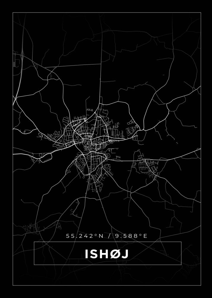 Bildverkstad Map - Ishj - Black Poster