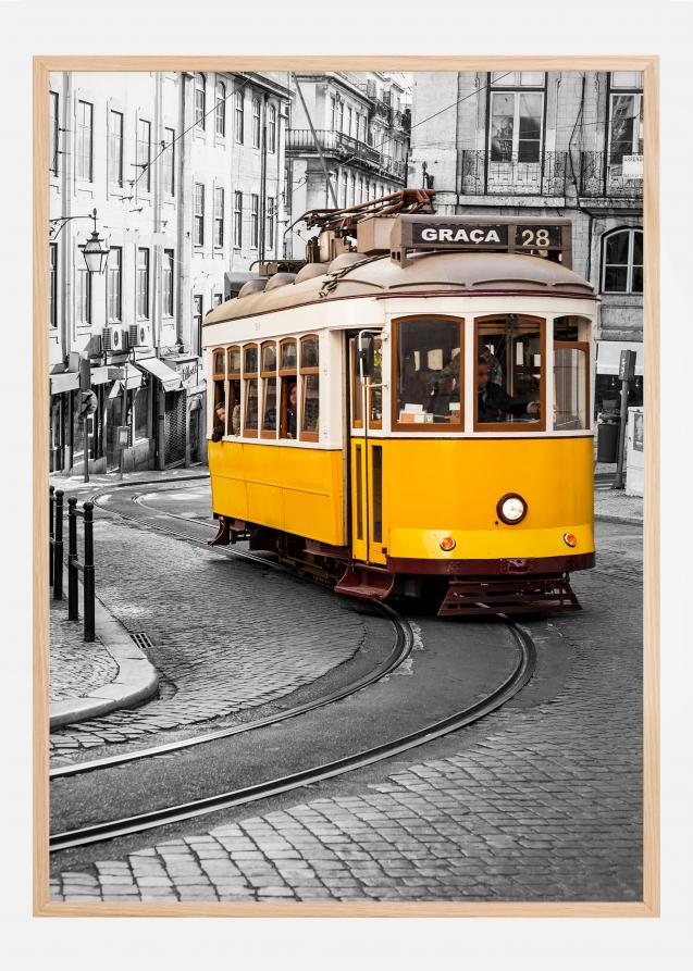 Bildverkstad Yellow Tram in The City Poster