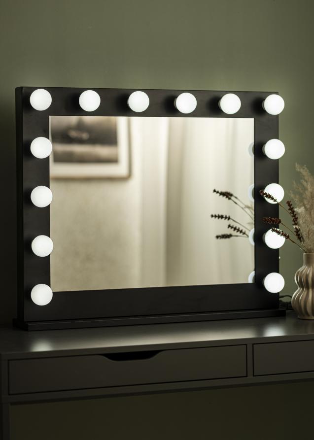 KAILA KAILA Make-up spiegel Hollywood 14 E27 Zwart 80x65 cm