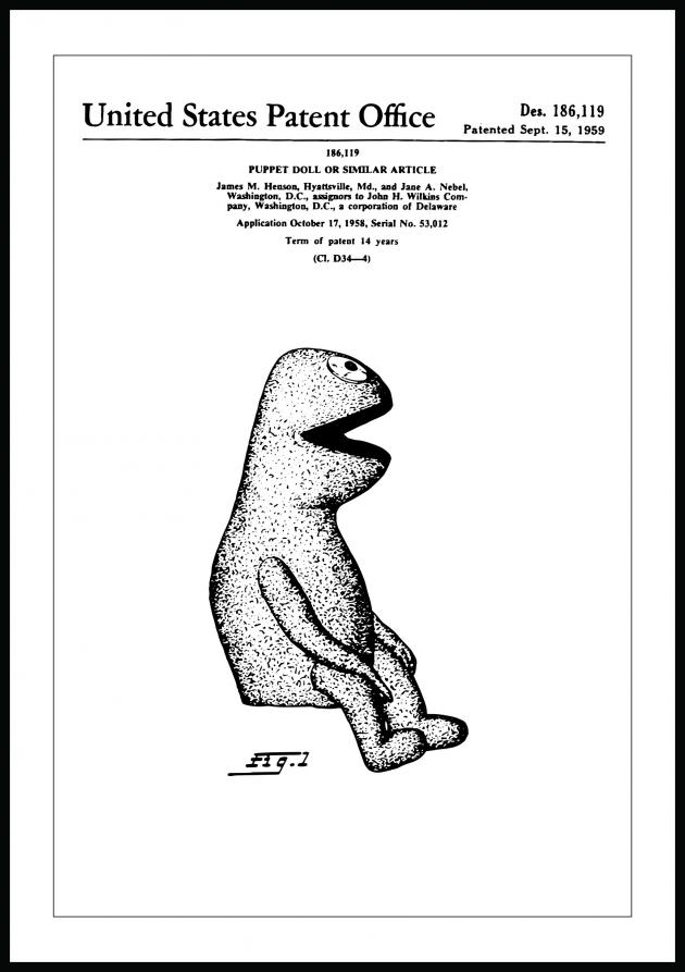 Bildverkstad Patenttekening - Muppets - Kermit I Poster