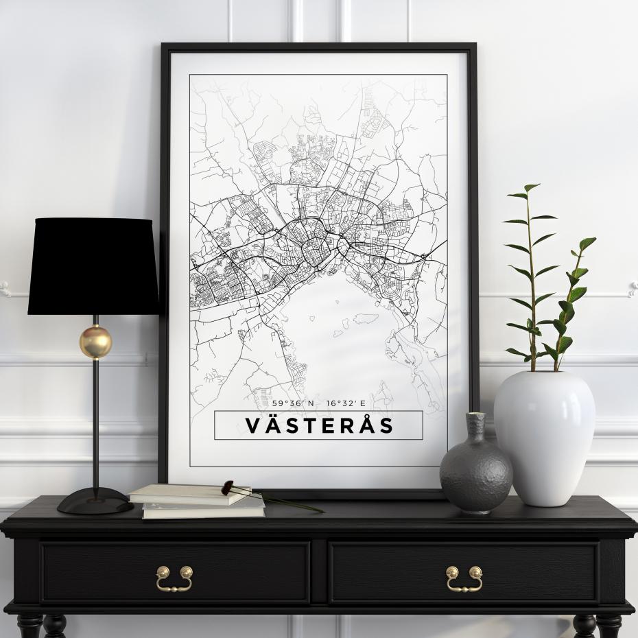 Bildverkstad Map - Vsters - White Poster