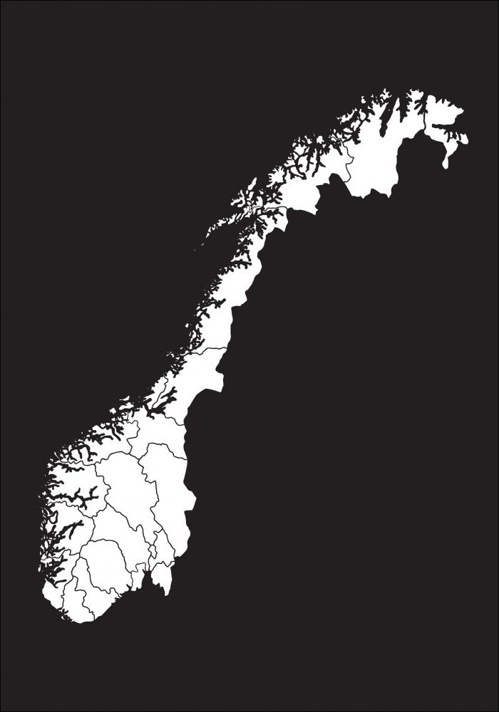 Bildverkstad Map - Norge - White Poster