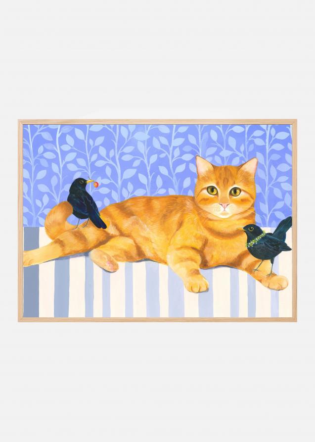 Bildverkstad Ginger Cat and Blackbirds Poster