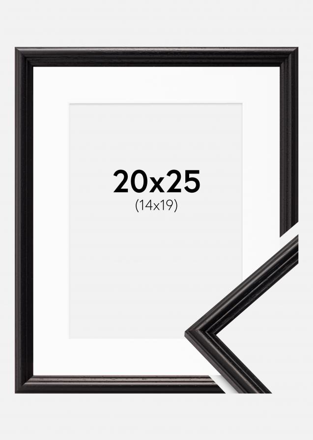 Ram med passepartou Kader Horndal Zwart 20x25 cm - Passe-partout Wit 15x20 cm