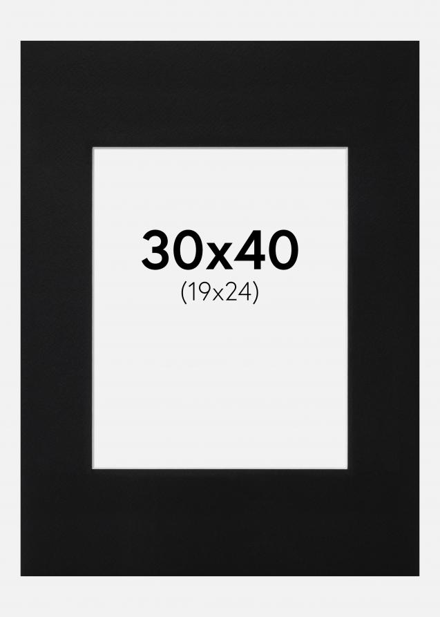 Artlink Passe-partout Zwart Standaard (Witte kern) 30x40 cm (19x24)
