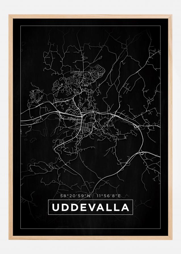 Bildverkstad Map - Uddevalla - Black Poster