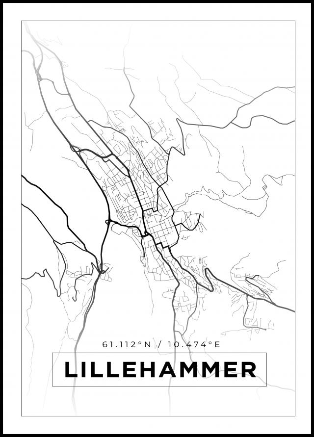 Bildverkstad Map - Lillehammer - White Poster