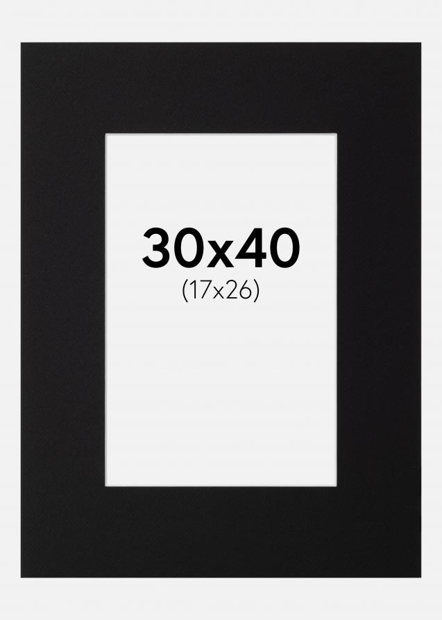 Artlink Passe-partout Zwart Standaard (Witte Kern) 30x40 cm (17x26)