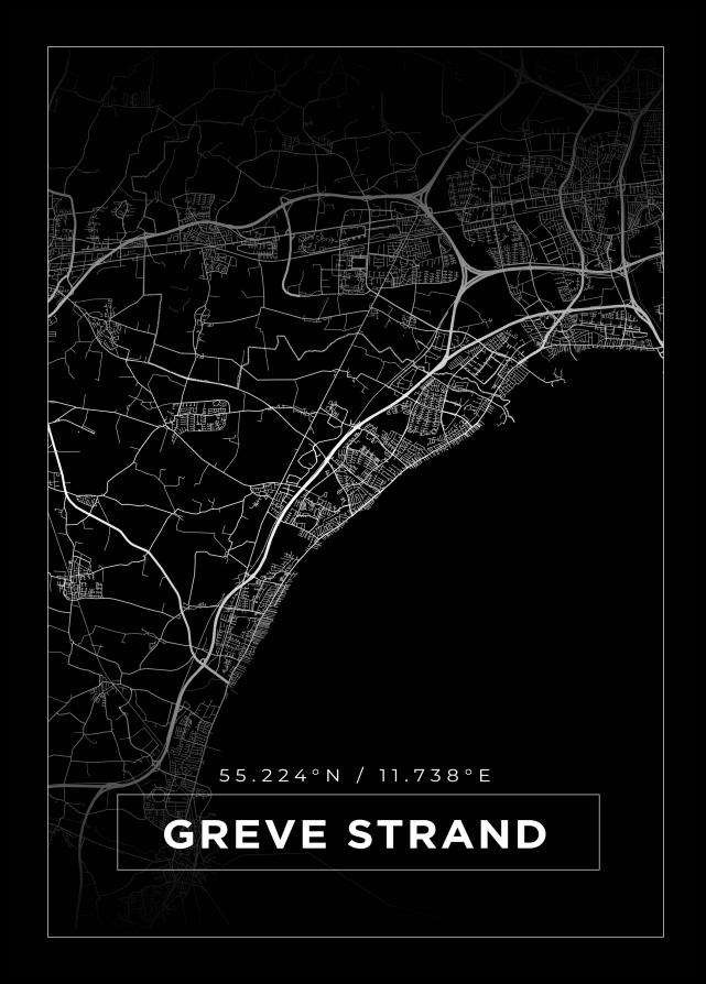 Bildverkstad Map - Greve Strand - Black Poster