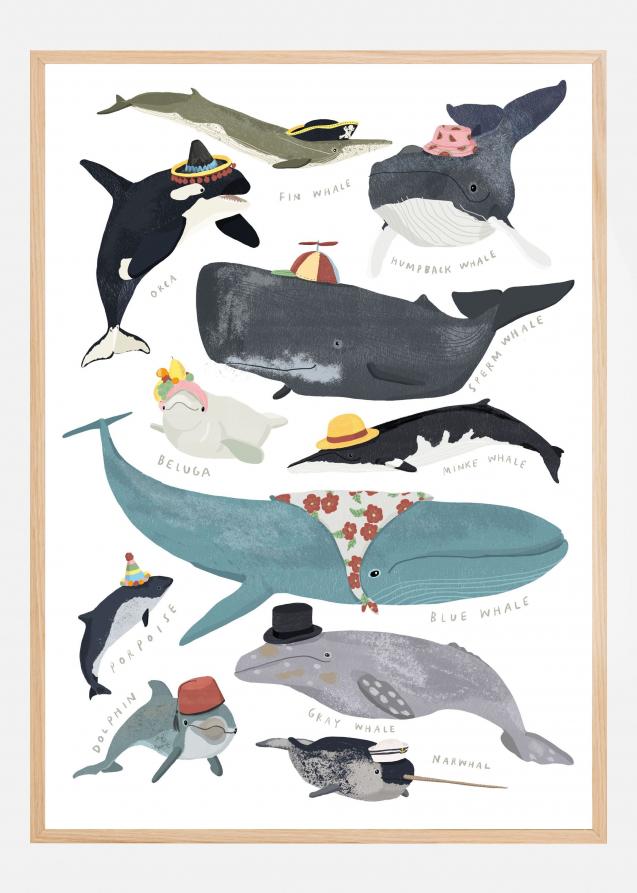 Bildverkstad Whales In Hats Poster