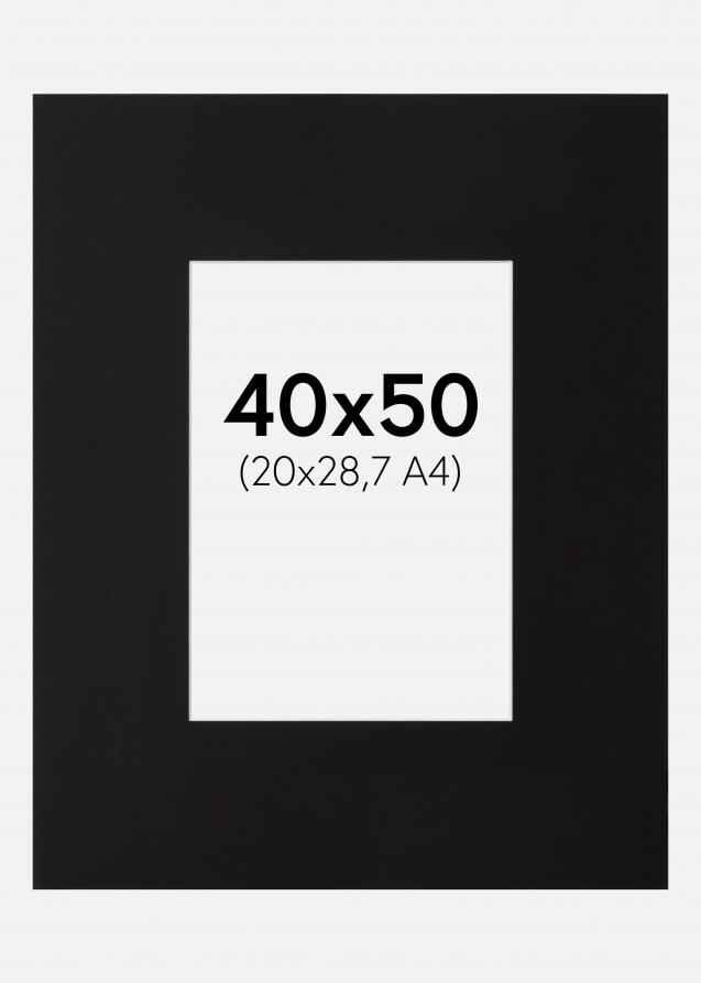 Galleri 1 Passe-partout XL Zwart (Witte kern) 40x50 cm (20x28,7 - A4)