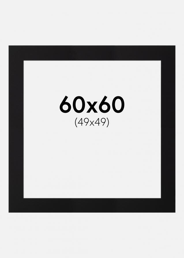 Artlink Passe-partout Zwart Standaard (Witte kern) 60x60 cm (49x49)