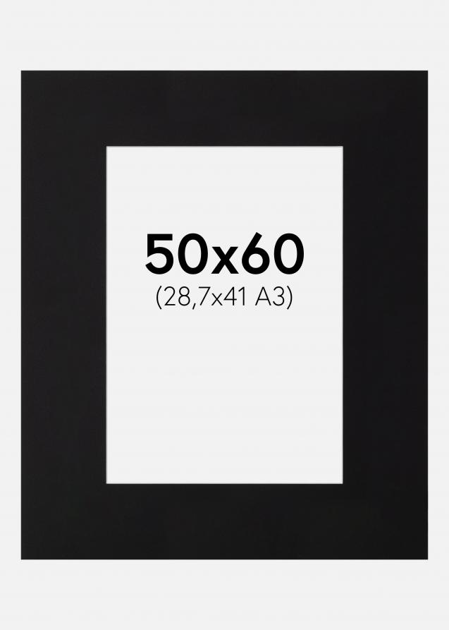 Galleri 1 Passe-partout XL Zwart (Witte kern) 50x60 cm (29x39)