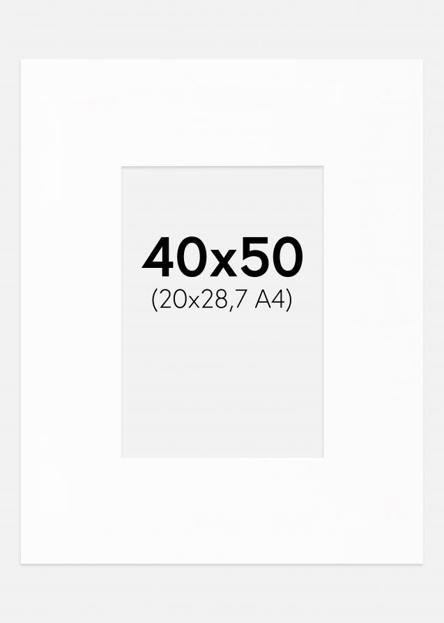 Artlink Passe-partout XL Standaard Wit (Witte Kern) 40x50 cm (20x28,7 - A4)