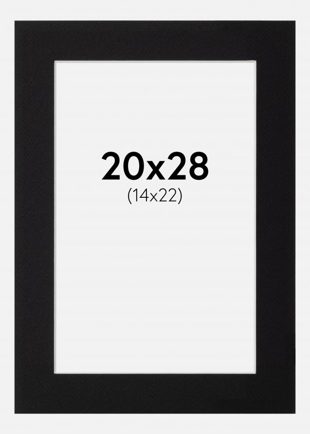 Artlink Passe-partout Zwart Standaard (Witte Kern) 20x28 cm (14x22)