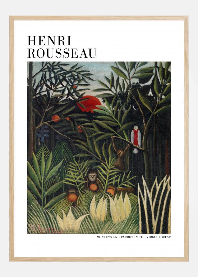 Bildverkstad Henri Rousseau - Monkeys And Parrot In The Virgin Forest Poster