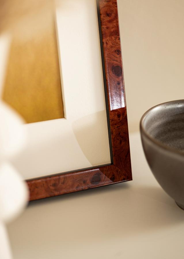 Ram med passepartou Fotokader Hermes Okkernoot 60x70 cm - Passe-partout Wit B2 500x707 mm