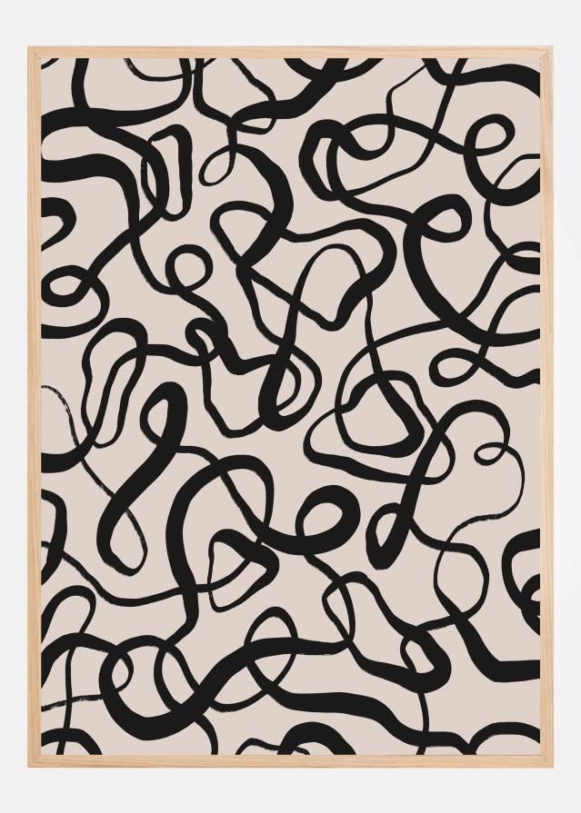 Bildverkstad Simple Black Loops Pattern Poster