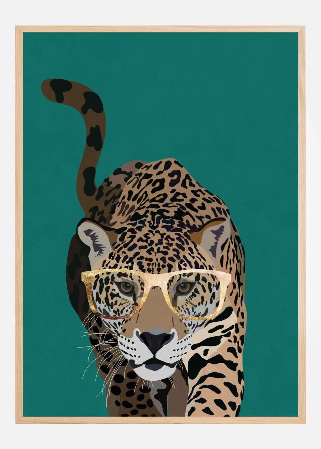 Bildverkstad Curious green leopard Poster