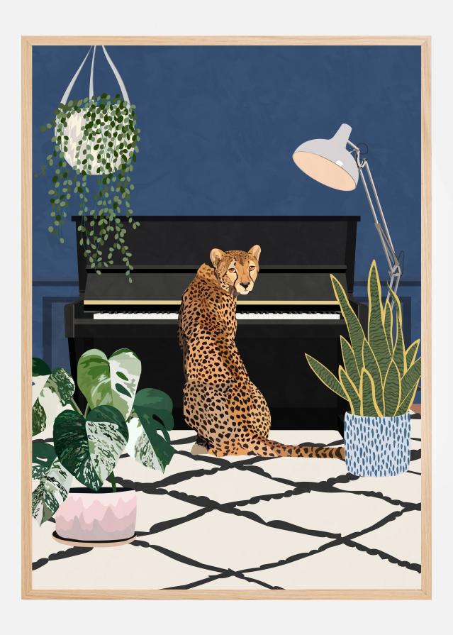 Bildverkstad Cheetah playing piano Poster