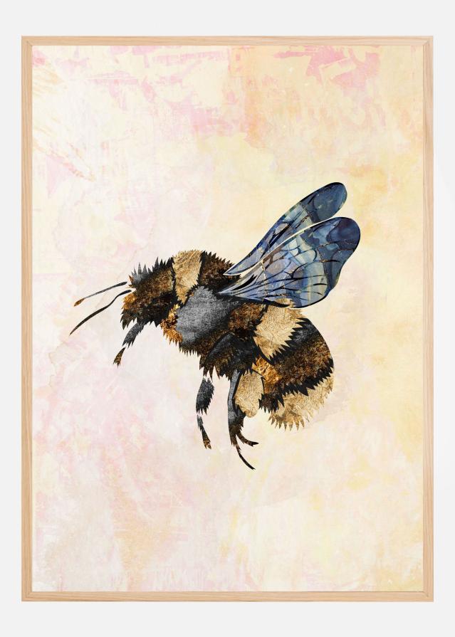 Bildverkstad Grunge Watercolour Bee Poster