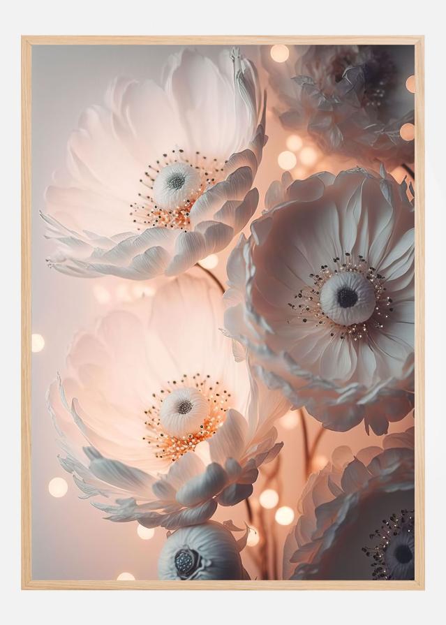 Bildverkstad Glowing Patel Pink Flowers Poster