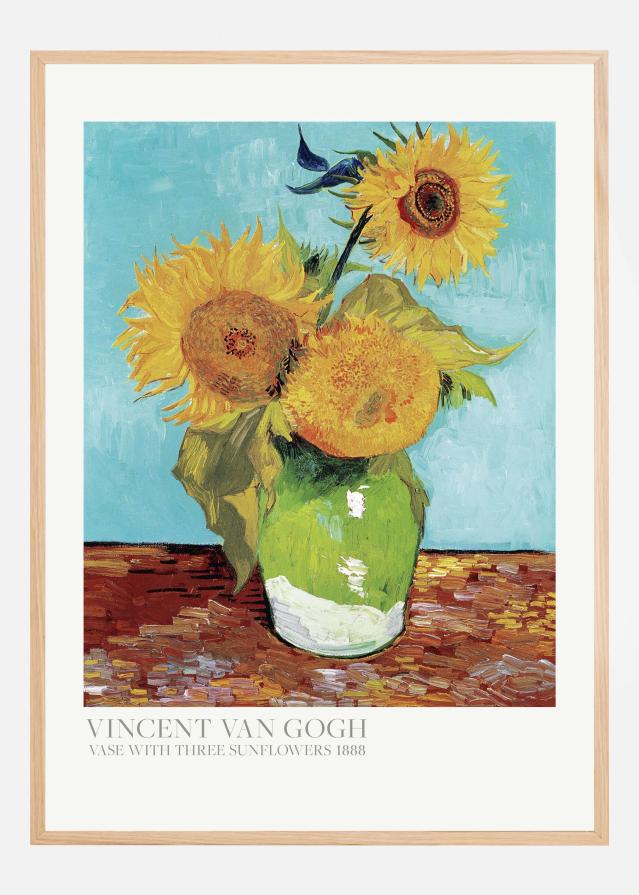 Bildverkstad Vase With Three Sunflowers Poster