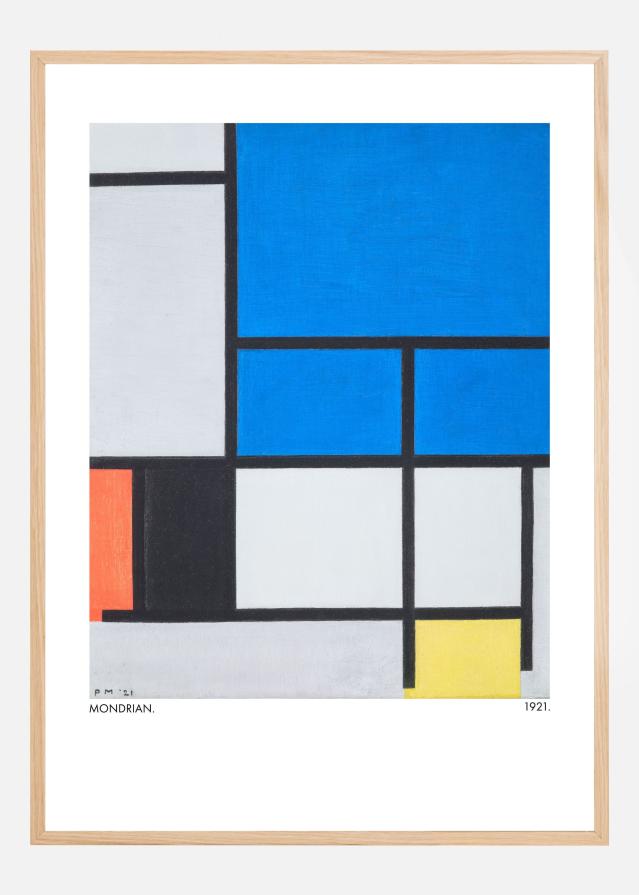 Bildverkstad Composition with Large Blue Plane Poster