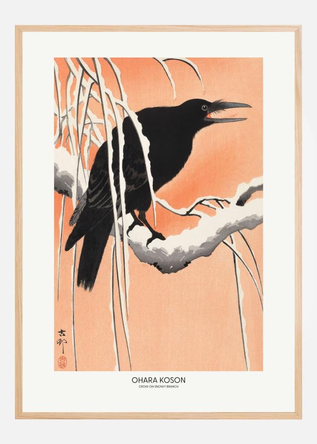 Bildverkstad Crow On Snowy Branch Poster