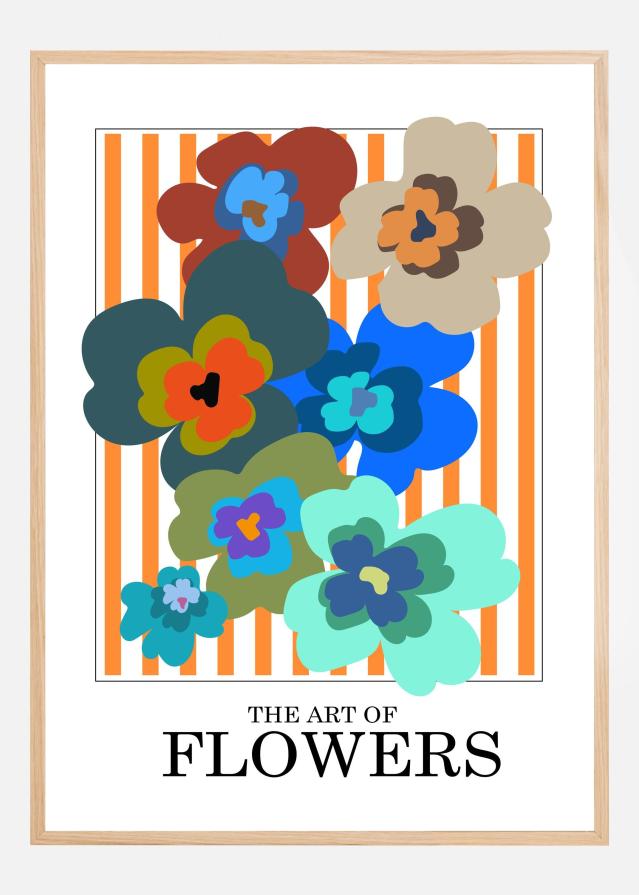 Bildverkstad The Art Of Flowers Orange Stripe Poster