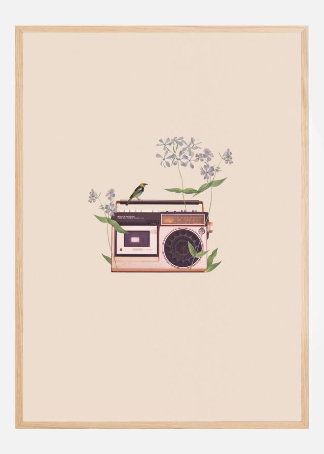 Bildverkstad Floral vintage radio Poster