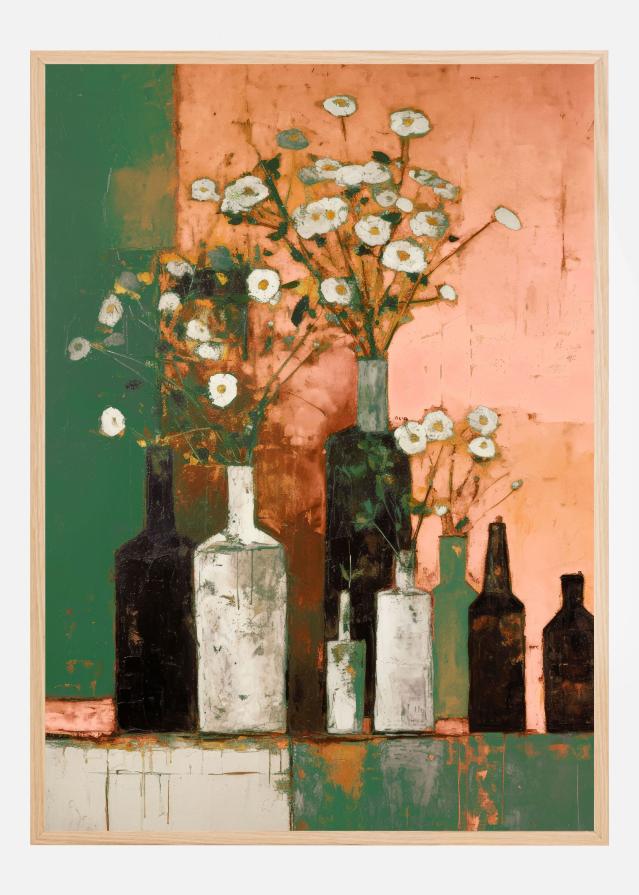 Bildverkstad Bottles And Flowers Poster