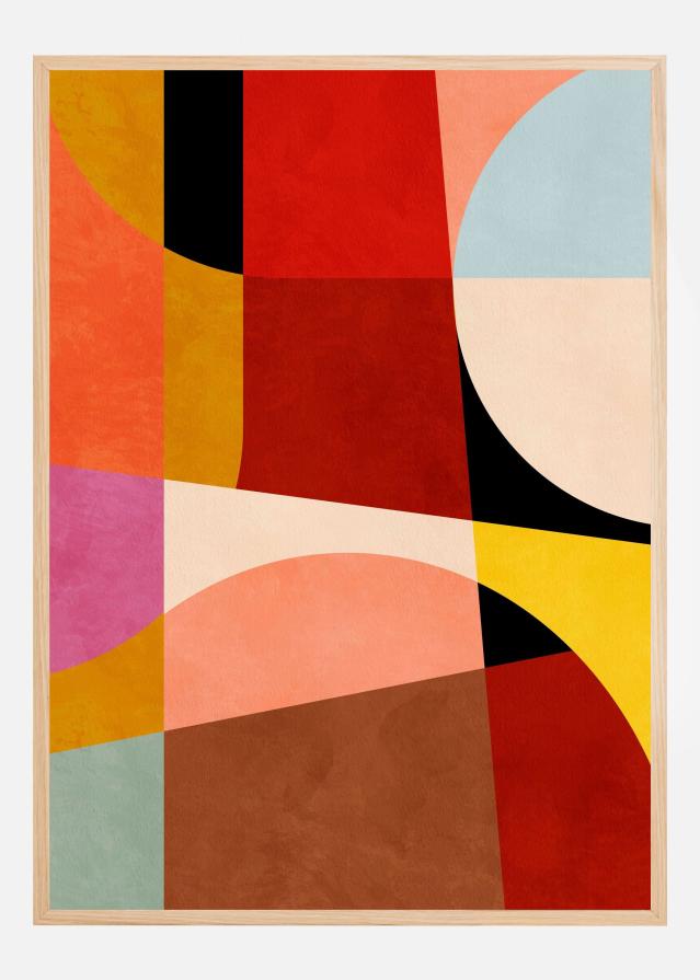 Bildverkstad Warm Colors Bauhaus Geometry2 Poster