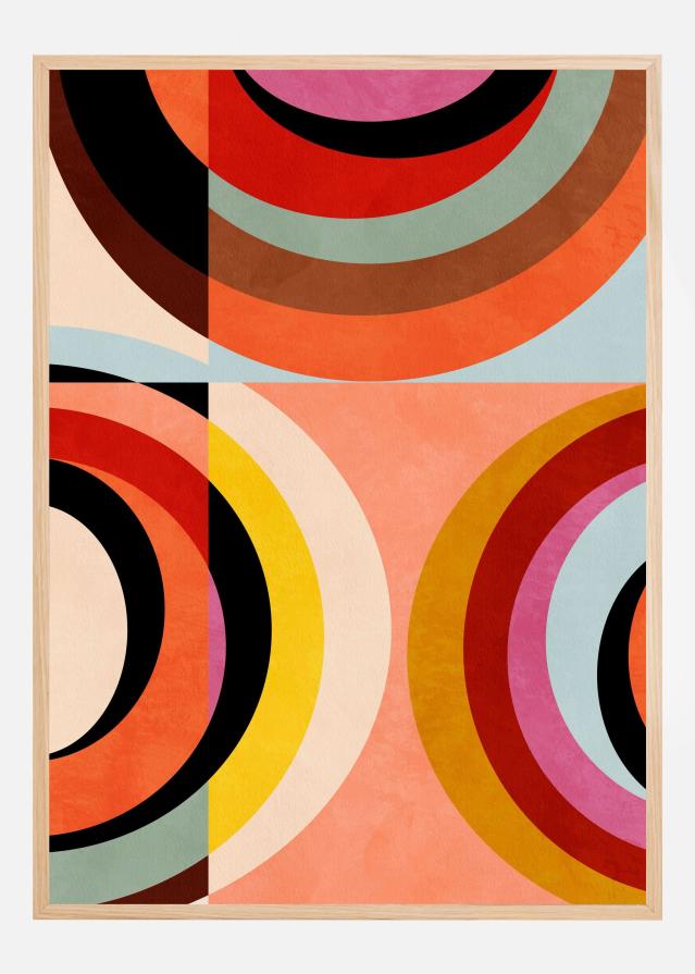 Bildverkstad Warm Colors Bauhaus Geometry3 Poster