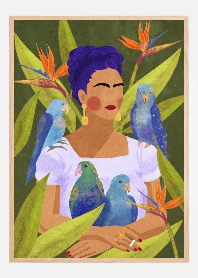 Bildverkstad Frida and birds Poster