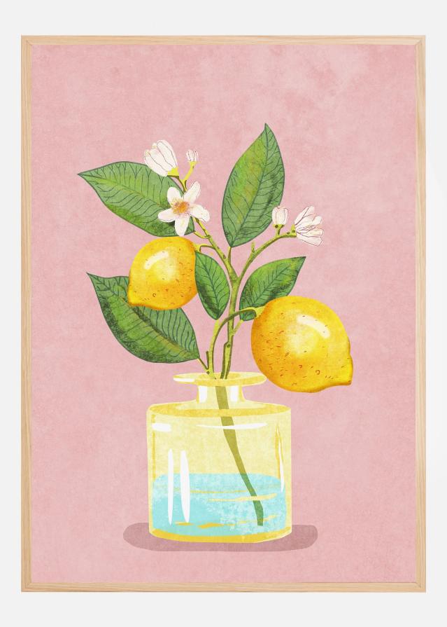 Bildverkstad Lemon Bunch In Vase Poster