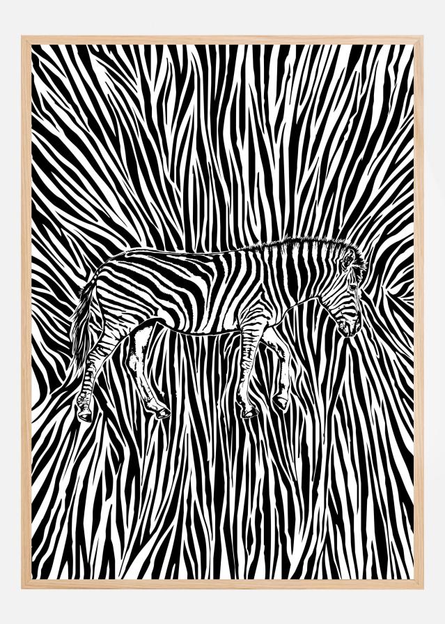 Bildverkstad African Zebra striped camouflage Poster