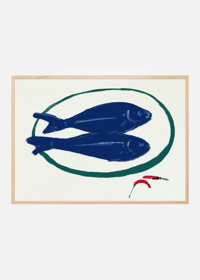 Bildverkstad Blue fishes still life Poster